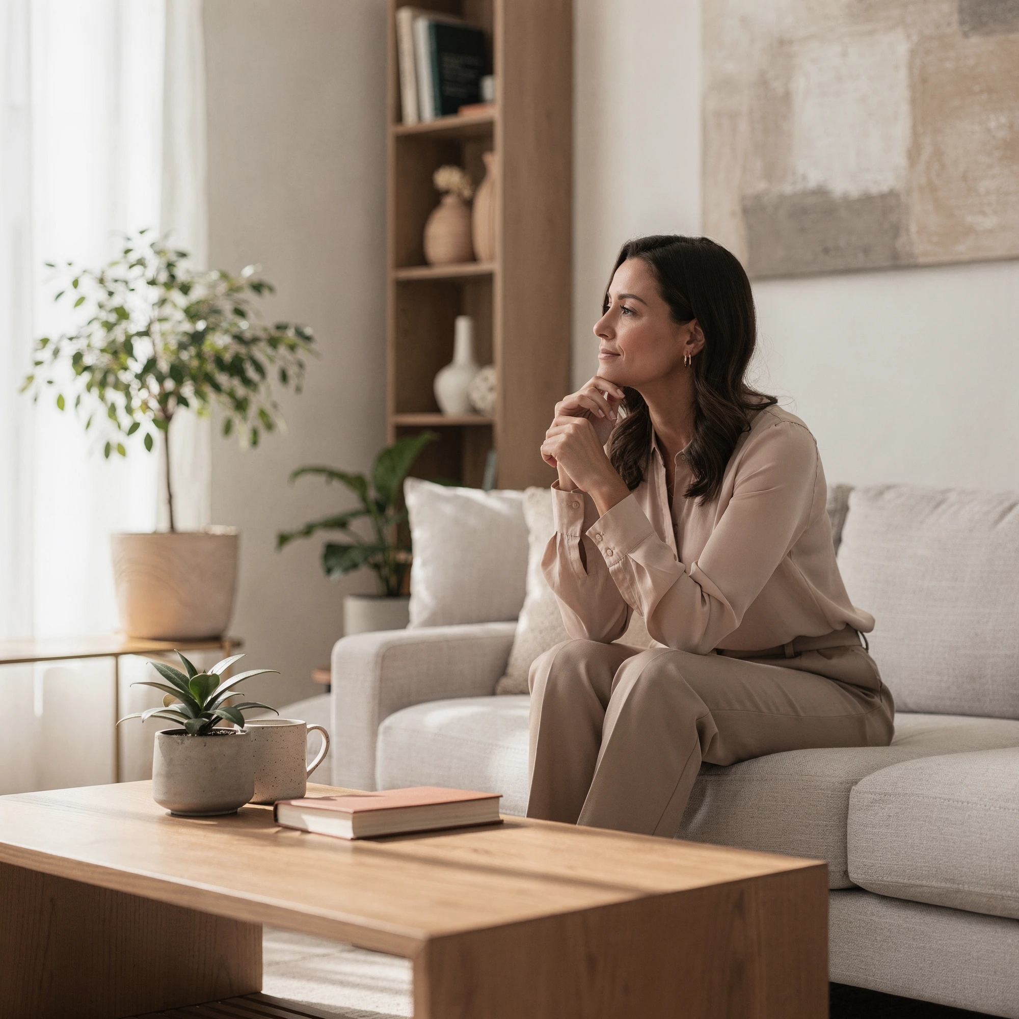 Therapist in Woodland Hills, CA – therapy session in a calm counseling office at Uriel Behavioral Wellness